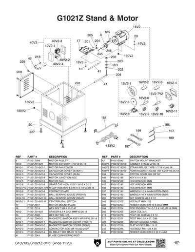 Part Diagram for G1021Z