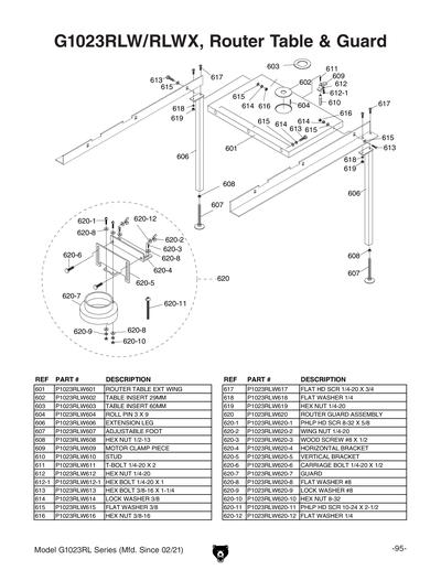 Part Diagram for G1023RL