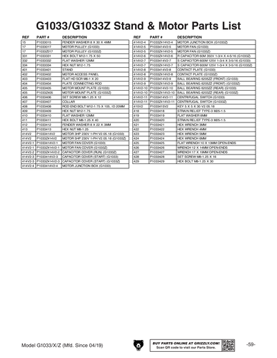 Part Diagram for G1033