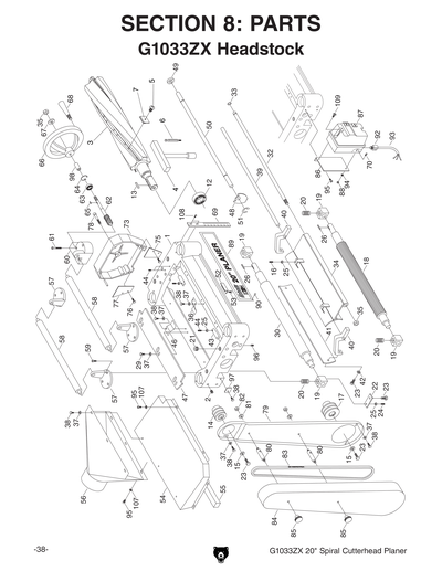 Parts for G1033ZX 20