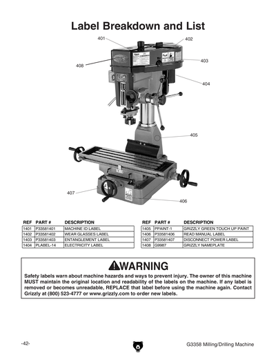 Part Diagram for G3358