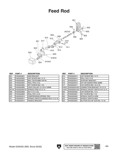 Part Diagram for G4003G