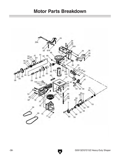 Parts for G5913Z 5 HP Professional Tilting Spindle Shaper - Z