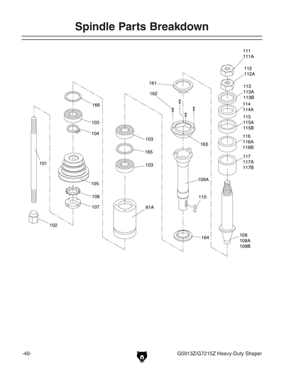 Parts for G5913Z 5 HP Professional Tilting Spindle Shaper - Z