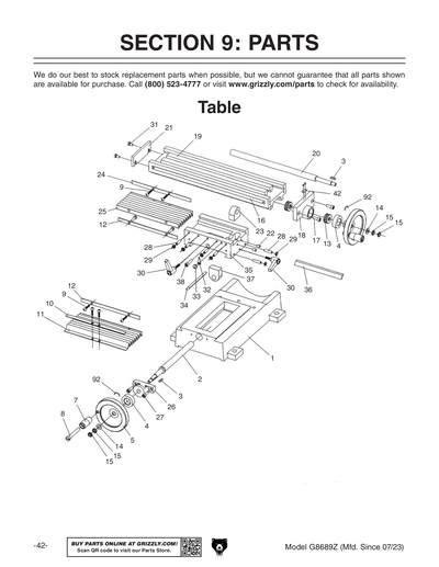 Parts for G8689Z 4