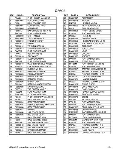 Part Diagram for G8692