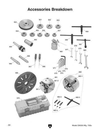 Parts for G9036 13