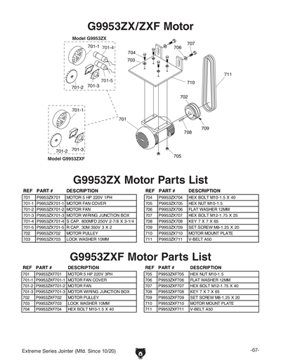 Parts for G9860ZX 12