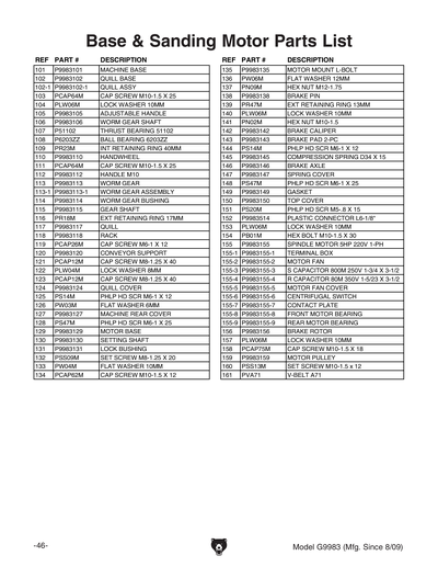 Part Diagram for G9983
