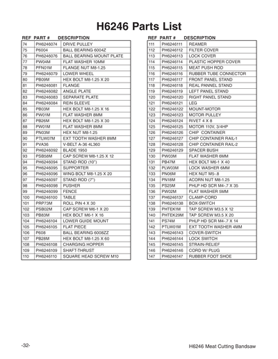 Part Diagram for H6246