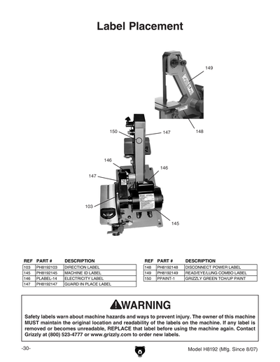 Part Diagram for H8192