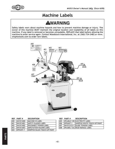 Part Diagram for M1013