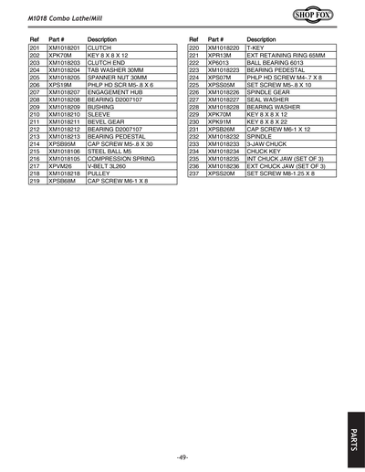 Part Diagram for M1018