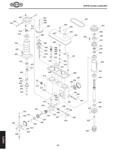 Parts for M1018 Small Combo Lathe / Mill - Grizzly Industrial, Inc.