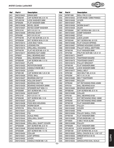Part Diagram for M1018