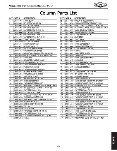 Part Diagram for M1116
