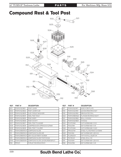 Parts for SB1039F 14