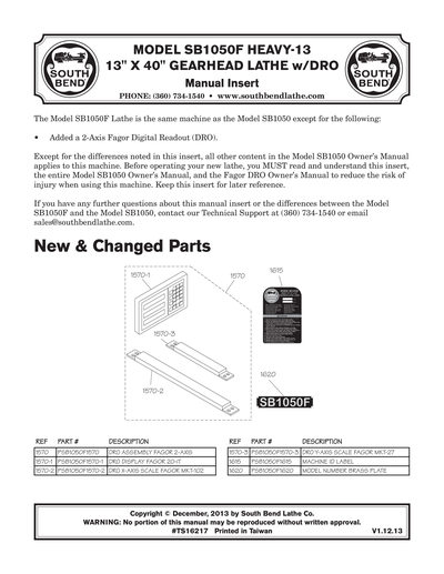 Part Diagram for SB1049F