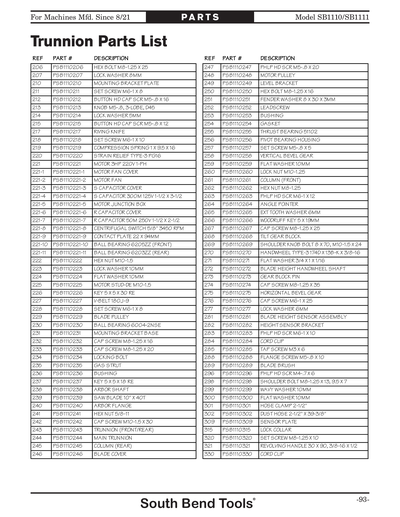 Part Diagram for SB1110