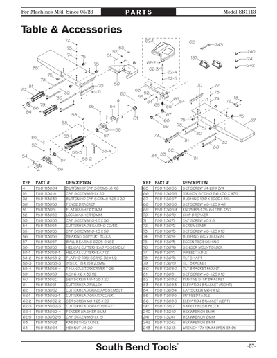 Part Diagram for SB1113