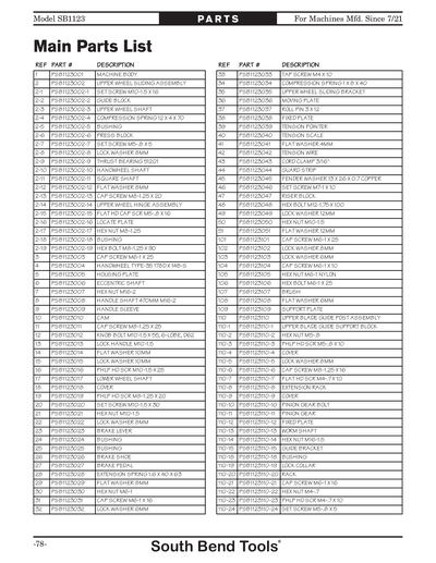 Part Diagram for SB1123