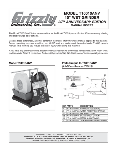 Part Diagram for T10010ANV