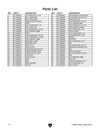Part Diagram for T10096