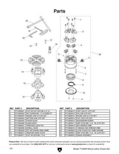 Part Diagram for T10809