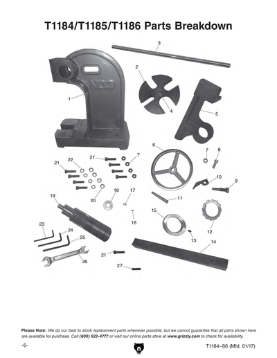 Part Diagram for T1185