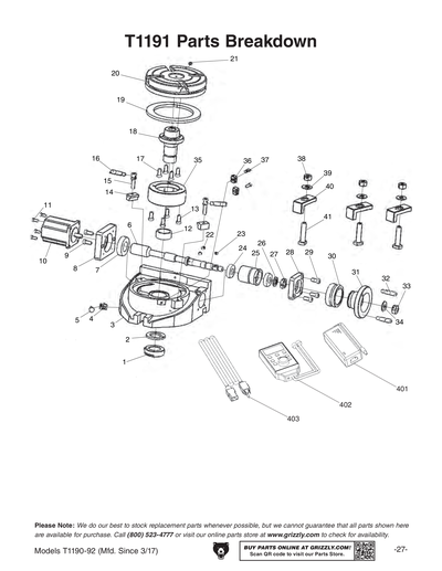 Part Diagram for T1191