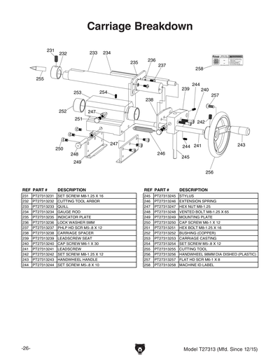 Part Diagram for T27313
