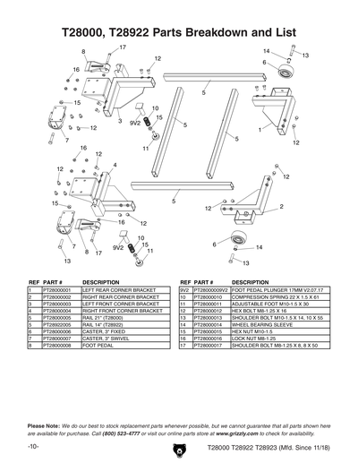 Part Diagram for T28000