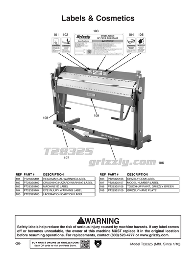 Part Diagram for T28325