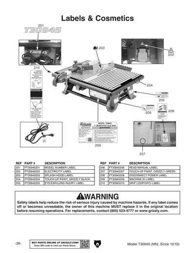 Part Diagram for T30945