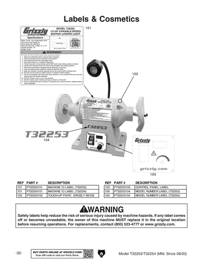 Part Diagram for T32253