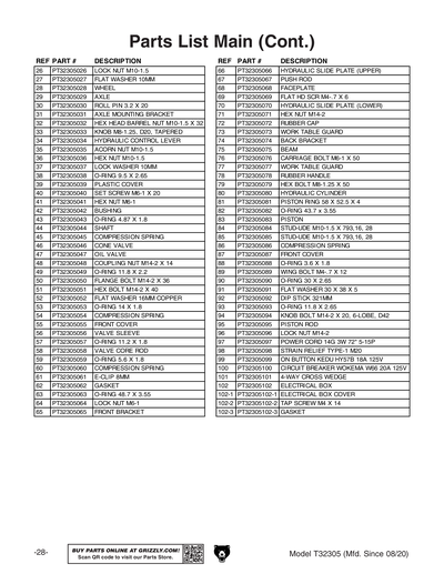 Part Diagram for T32305