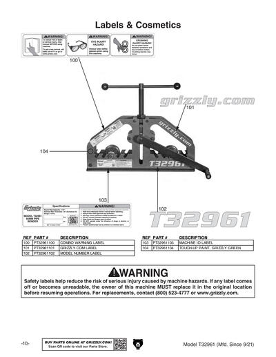 Part Diagram for T32961