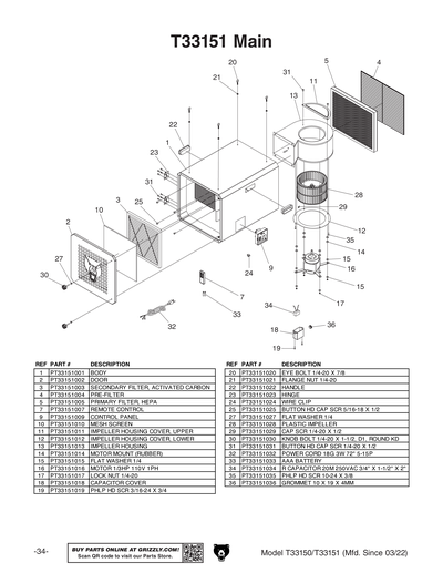 Part Diagram for T33150