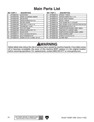 Part Diagram for T33987