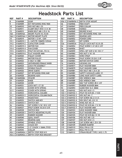 Part Diagram for W1669