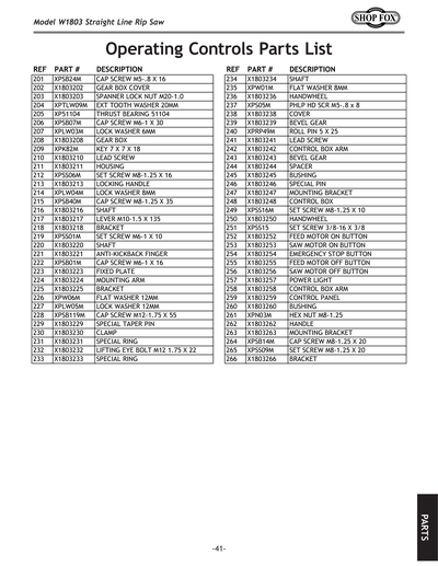 Part Diagram for W1803