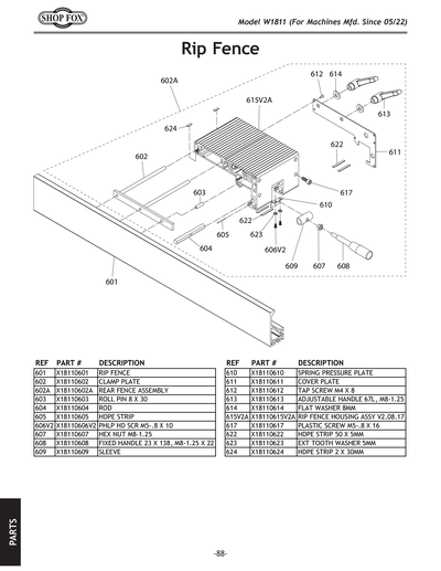 Part Diagram for W1811