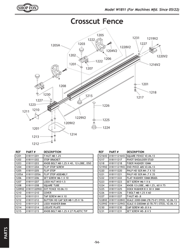 Part Diagram for W1811