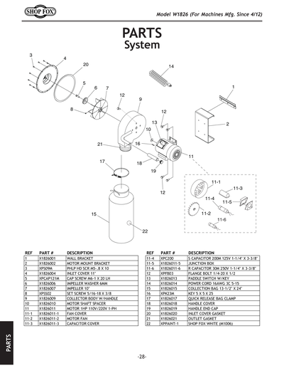 Part Diagram for W1826