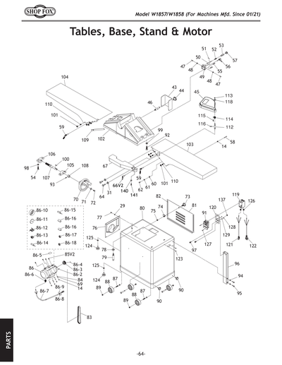 Parts for W1858 8