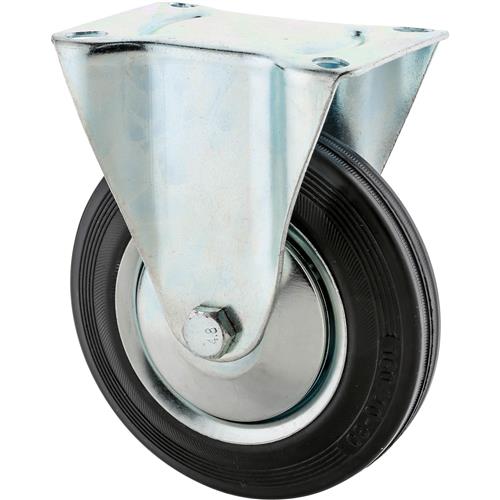 Image for Steelex D2534 - 6-1/4" Black Rubber Fixed Caster