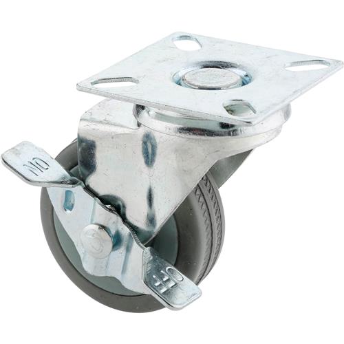 Image for Steelex D2593 - 2" Gray Rubber Swivel Caster w/ Brake