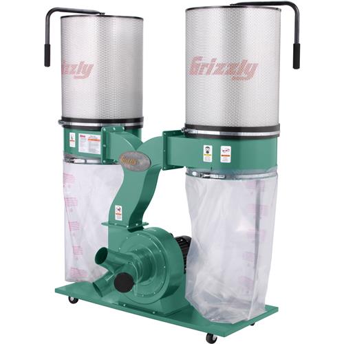 Image for Grizzly G0562Z - 3 HP Double Canister Dust Collector.