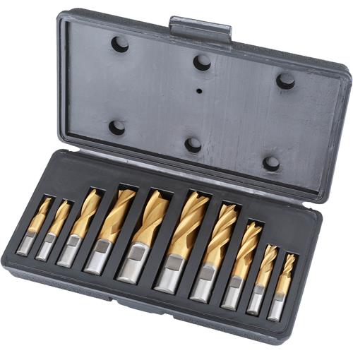 Image for Grizzly G9763 - HSS TiN Coated 2 and 4 Flute End Mills, 10 pc. Set