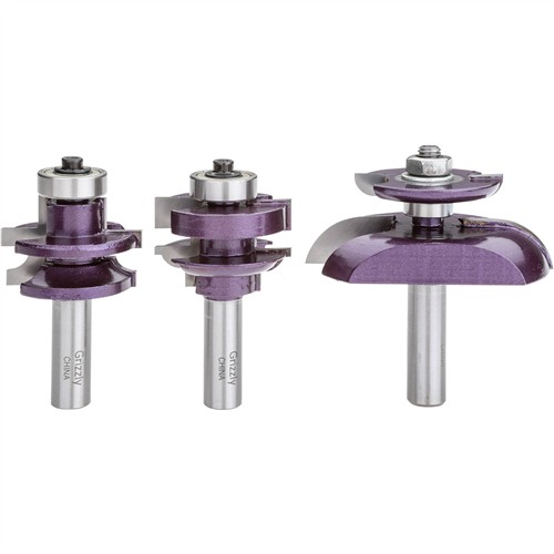 Image for Grizzly H5564 - Quarter Bead Panel Bit 3 Pc. Set w/ Undercutter, 1/2" Shank